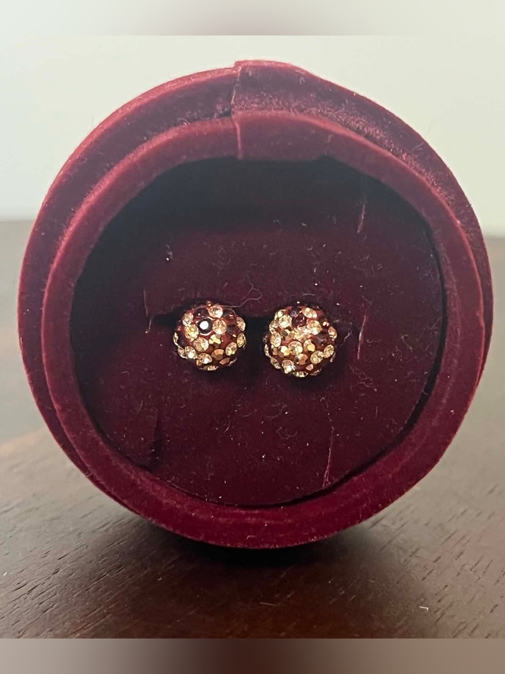 Hillberg & Berk Sterling Silver 925 8mm Sparkle Ball Earrings Bronze Copper